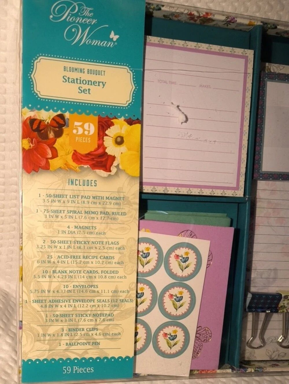 The Pioneer Woman Teal Floral Desk Stationery Set 59 Piece Collection